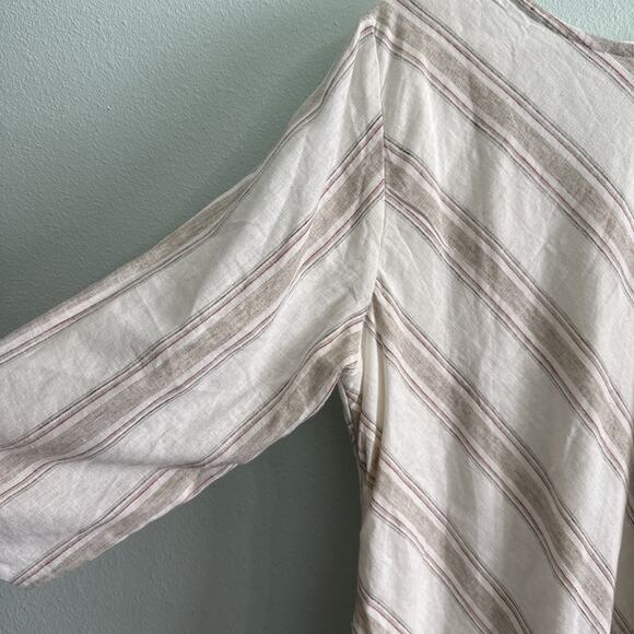 Soft Surroundings Equinox Striped Linen Dress in Neutral Size M - Picture 5 of 6
